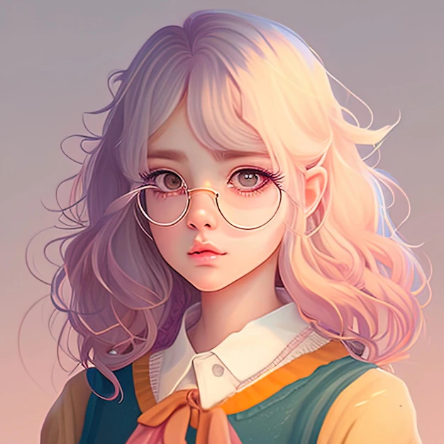 Cute asian girl kawaii anime avatar ai generative art ...