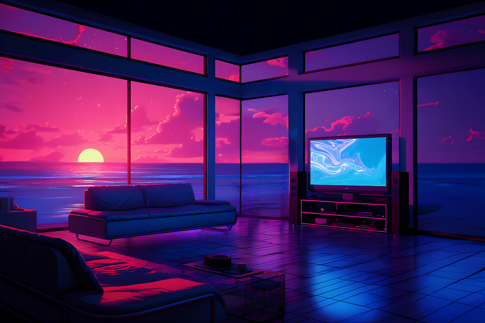 Vaporwave Chill Vibe 4K Wallpaper for PC