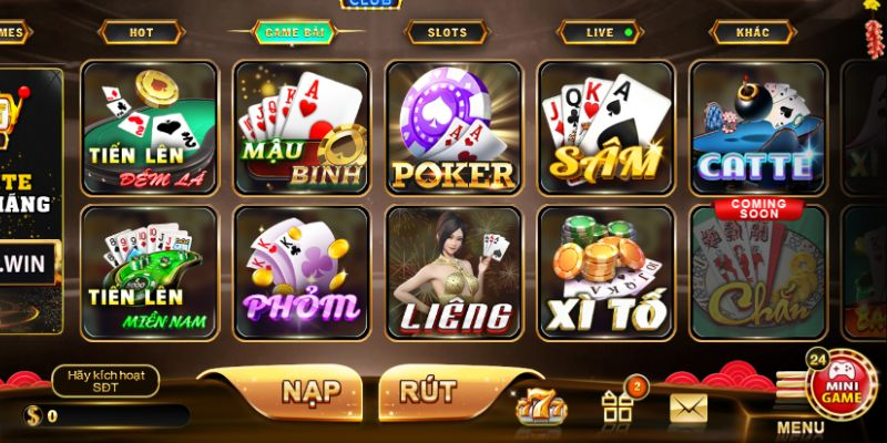 Top các trò chơi nổi bật tại game bài Hitclub